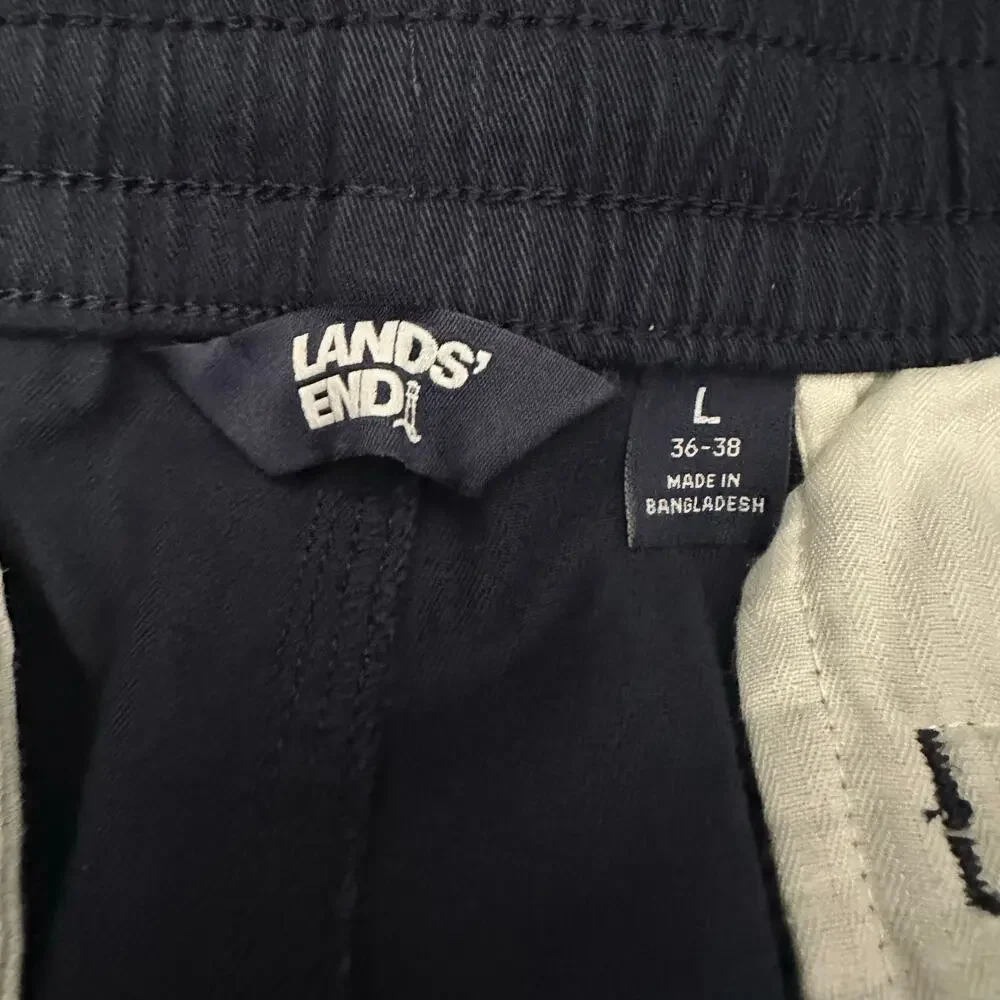 Lands End Mens size Large 36-38 Relaxed Fit Deck Pant Navy Blue
